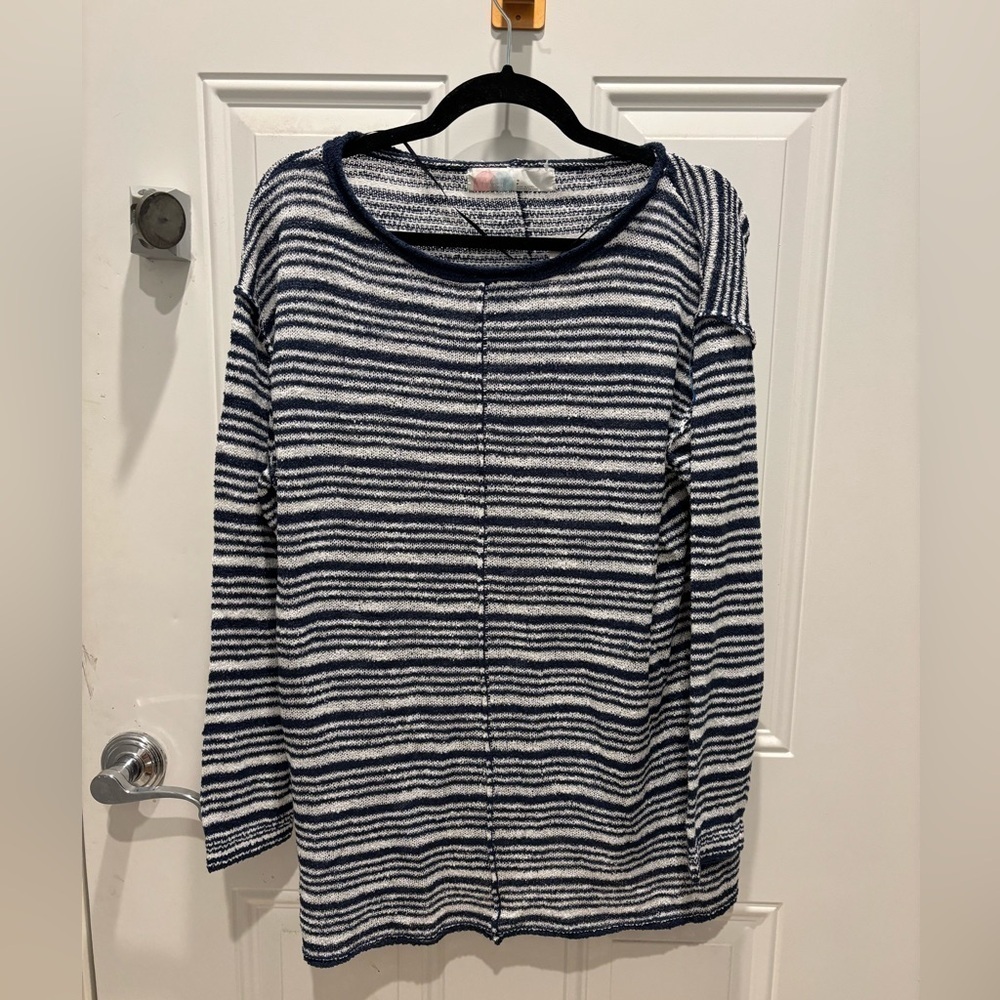 Free People beach striped sweatshirt